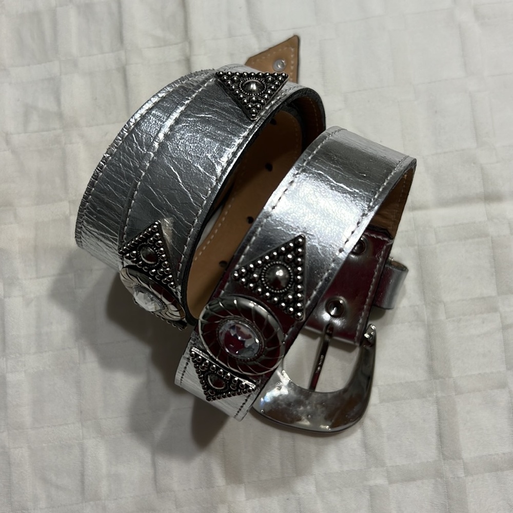 LEATHEROCK Ladies Leather Belt BLING Crystal - Picture 6 of 10